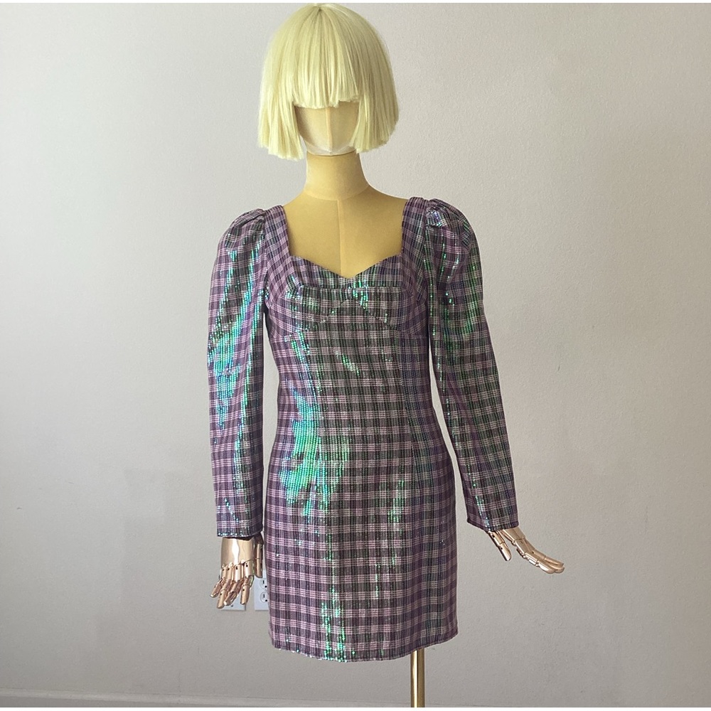 Novan Burgundy Sequins Long Sleeve. Claire  Mini Dress NWT SZ M